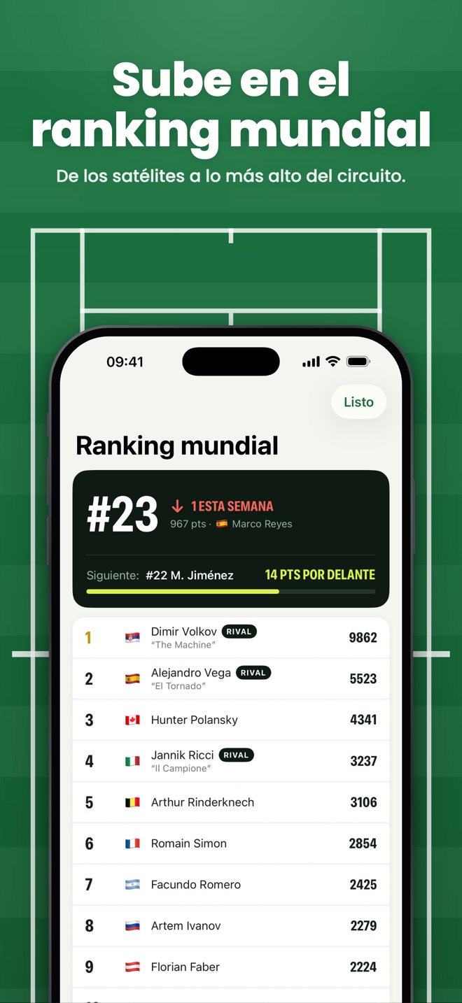 Sube en el ranking mundial — De los satélites a lo más alto del circuito.